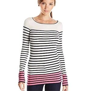 Lilly Pulitzer Striped Boatneck Sweater in Pink & White size XS